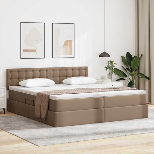  Krevet s od storage s madracem Kapućino 180 x 200 cm Lažna koža Cijene