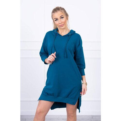 Kesi Hooded dress with a longer back marine Slike