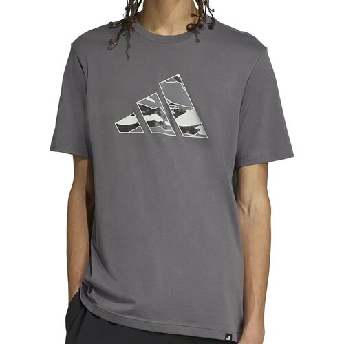 Adidas Mu&amp;scaron;ka majica M Camo Logo T White, Siva Slike