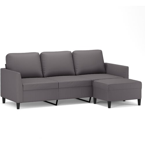 Maison Chic kavč - Sofa - Kanape trosed s stolčkom za noge siv 180 cm umetno usnje, (21727546) Cene