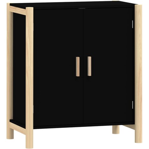  Komoda crna 62 x 38 x 70 cm od konstruiranog drva Slike
