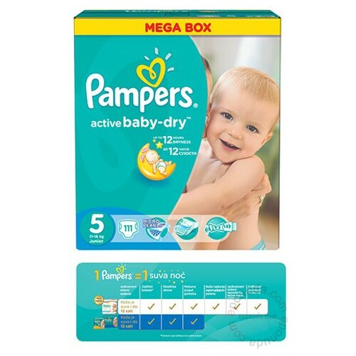 Pampers pelene Active Baby Dry junior 5 MB (111) 4034 Slike