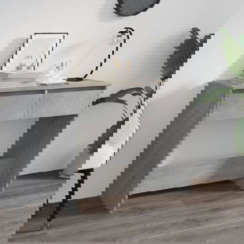 VidaXL Konzolni stol siva boja betona 89 x 41 x 76,5 cm čelični Slike