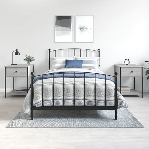vidaXL Nočna mizica 2 kosa siva sonoma 44x45x58 cm inženirski les Cene