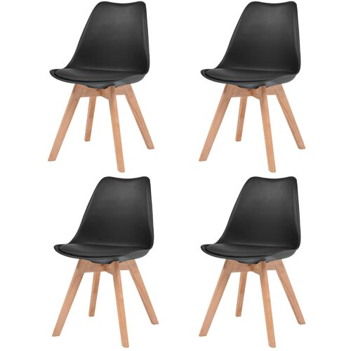  Blagovaonske stolice 4 kom crne plastične Slike