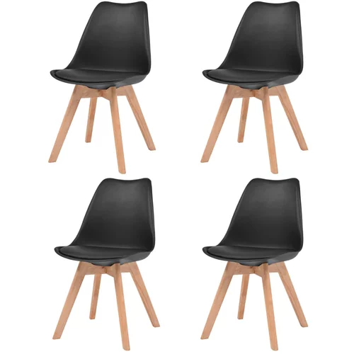  Blagovaonske stolice 4 kom crne plastične