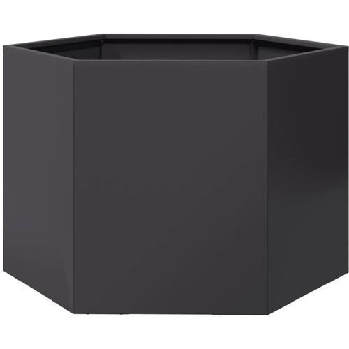 Maison Chic Vrtno korito - Greda - Cvetlični Lonec črna šestkotnik 69x60x45 cm jeklo, (21789628) Cene