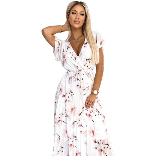 numoco basic Numoco pleated midi dress with neckline and frills Cene