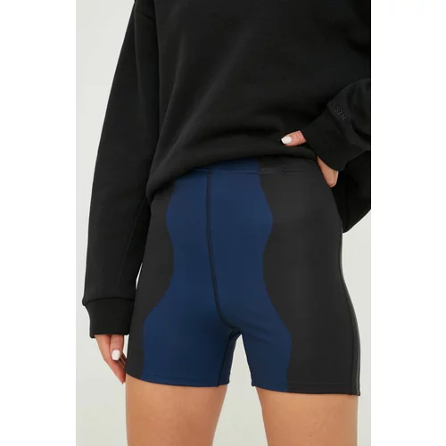 Adidas Kratke hlače za trčanje Marimekko za žene, boja: tamno plava, s uzorkom, visoki struk