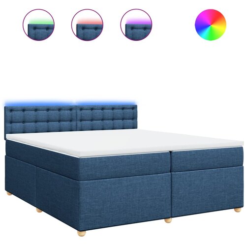 vidaXL Box spring postelja z vzmetnico modra 200x200 cm blago, (21310933) Cene