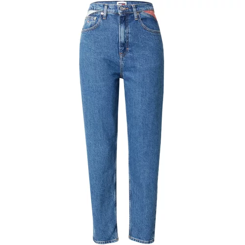Tommy Jeans Traperice 'MOM JeansS' plavi traper / crvena / bijela