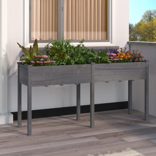 vidaXL Sadilica s oblogom siva 161x45x76 cm od masivne jelovine Cijene