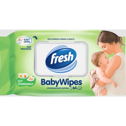 Fresh baby chamomile Vlažne maramice, 64 kom, sa poklopcem Slike