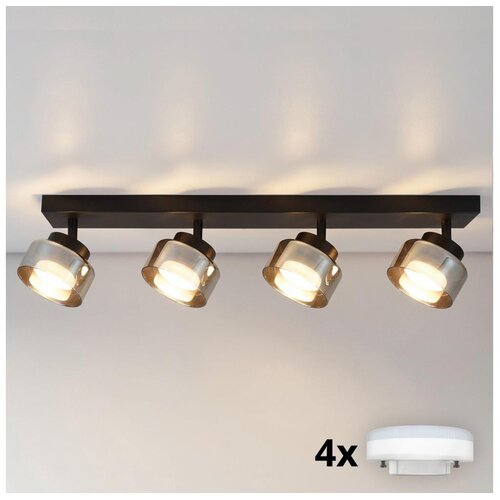 Brilagi LED RGB prigu&amp;scaron;iva spot svetiljka AURA LUX 4xGX53/14W/230V Wi-Fi Tuya crna/zadimljena Slike