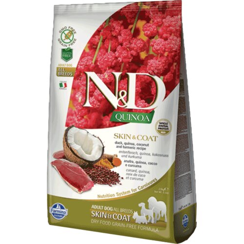 N&d Quinoa Skin & Coat, Kinoa & Pačetina - 7 kg Cene