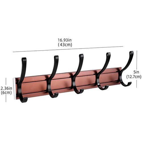 INF Vsestranski aluminijasti obe&scaron;alnik za vrata - premični kavelj za organizacijo Black+Brown, (5000072430) Cene