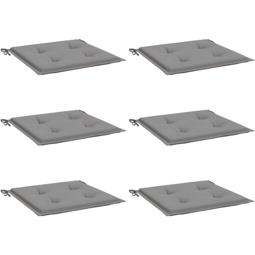  Jastuci za vrtne stolice 6 kom sivi 50 x 50 x 4 cm od tkanine Slike