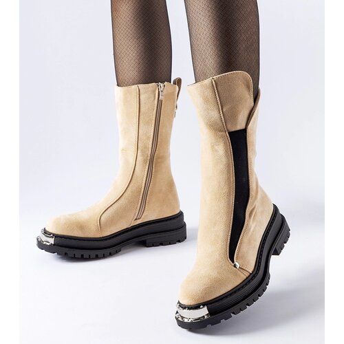 Gemre Beige insulated ankle boots with decorative toe Bologna Cijene