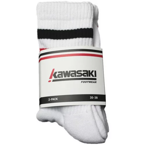 Kawasaki Nogavice 2 Pack Socks K222068 1002 White Bela