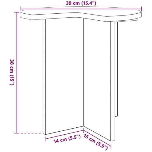  Bocni stol 2 pcs Staro drvo &amp;Oslash; 39 x 38 cm Konstruirano drvo - Staro drvo 2 Slike