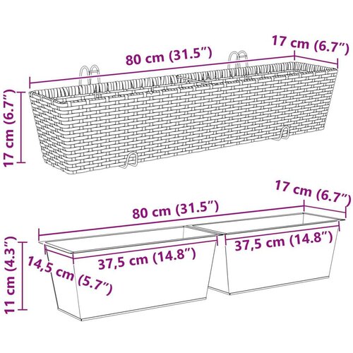  Ograda Metal - Smeđa 80 cm Slike