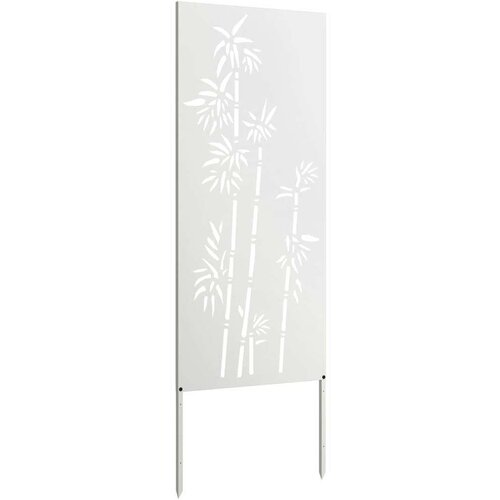 VidaXL Privatnost u vrtu Bijelo 50 x 140 cm Hladno valjana čelična Slike