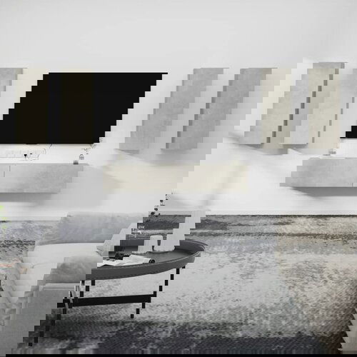 The Living Store Komplet TV omaric 6-delni betonsko siv inženirski les - Komplet TV Omaric, (21624938) Cene