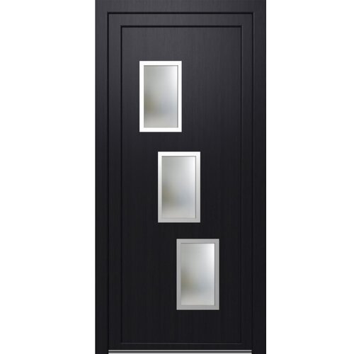 Solid elements PVC ulazna vrata KF15 Rab (DIN graničnik: Lijevo, D x &amp;Scaron; x V: 70 x 1.100 x 2.100 mm, Antracit) Slike