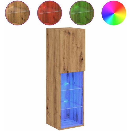Maison Chic TV omarica - TV stojalo - Televizijska omarica z LED lučkami artisian hrast 30,5x30x102 cm, (21698975) Slike