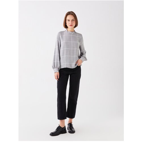 LC Waikiki Women&amp;#039;s Crew Neck Plaid Long Sleeve Blouse Slike