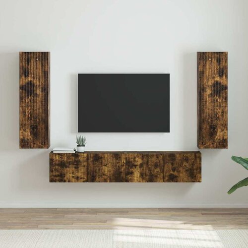 TV zidni ormar Zidne 2 pcs Dimljeni hrast 30 x 31 x 100 cm Cene