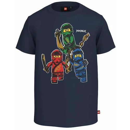 Lego Otroška bombažna kratka majica x Ninjago mornarsko modra barva