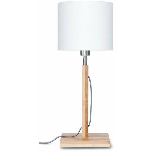 Good&Mojo Stolna lampa s bijelim sjenilom i Good & Mojo Fuji konstrukcijom od bambusa