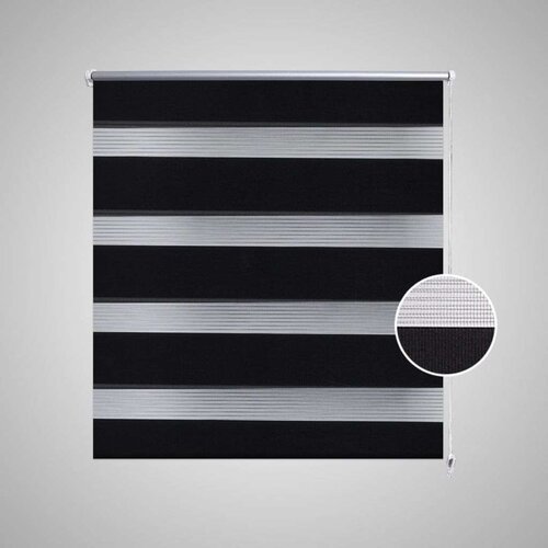 VidaXL Rolo crne zavjese sa zebrastim linijama 100 x 175 cm Slike
