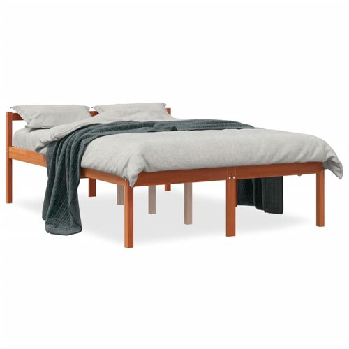  The Living Store Postelja za starejše voščeno rjava 120x200 cm trdna borovina - Postelja Za Starostnike, (21484991) Cene