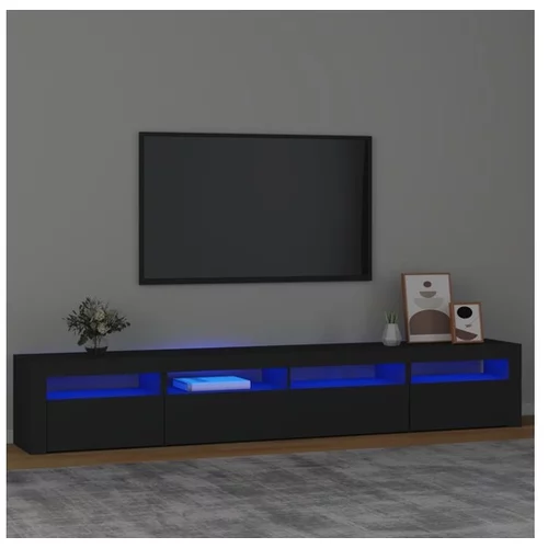  TV omarica z LED lučkami črn 240x35x40 cm