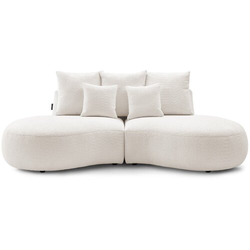 Bobochic Paris Beli kavč iz tkanine bouclé 260 cm Saint-Germain - Bobochic Paris Cene