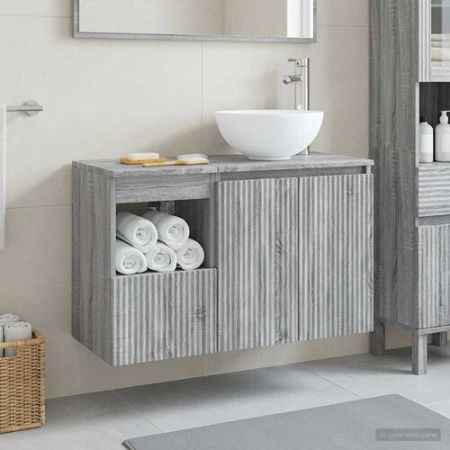  Set namje&scaron;taja za kupaonicu 2 kom. Siva Sonoma 49.5 x 41 x 80 cm Cijene
