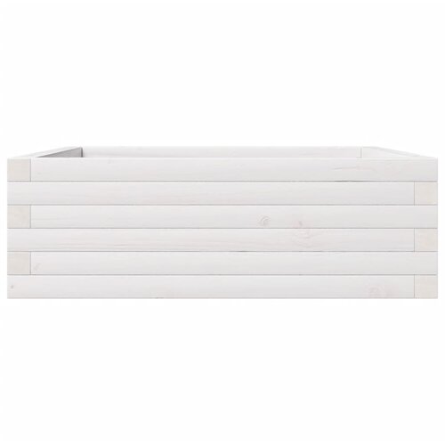  Vrtna sadilica bijela 70x70x23 cm od masivne borovine Slike