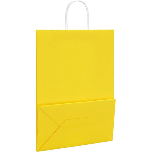  Papirnate vrećice 250 kom s ručkama žute 32x17x44 cm Slike