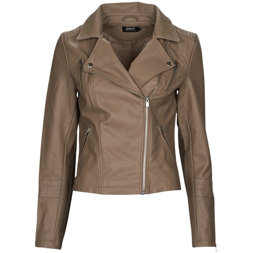 Only Usnjene jakne & Sintetične jakne ONLGEMMA FAUX LEATHER BIKER Kostanjeva Cene