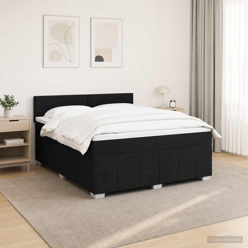 Boxspring krevet s madracem Crna 160 x 200 cm Tkanina Slike