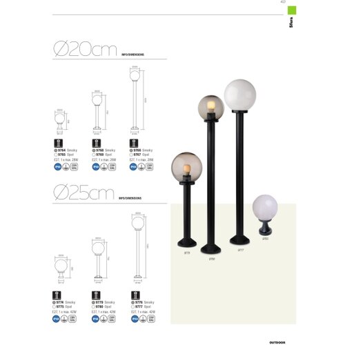  Redo 9769 - Spolja&amp;scaron;nja lampa SFERA 1xE27/28W/230V IP44 Slike