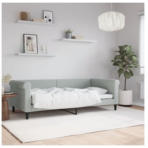 vidaXL Dnevni krevet svjetlosivi 90 x 190 cm baršunasti Cijene