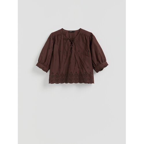 Reserved Rupičasta bluza - smeđi Cene