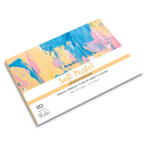 MayArt Blok za crtanje Mix soft pastel colors MA00661, A4, 20 listova, 160g Slike