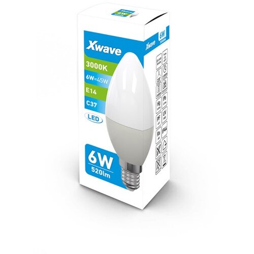 X Wave LED sijalica/ E14/ 6W / 220V/ toplo bela / 3000K ( E14 6W SL-B-C6-3K-C ) Cene