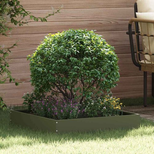vidaXL Robovi trave 6 pcs Oljčno zelena 60 x 60 x 13 cm Jeklo Cene