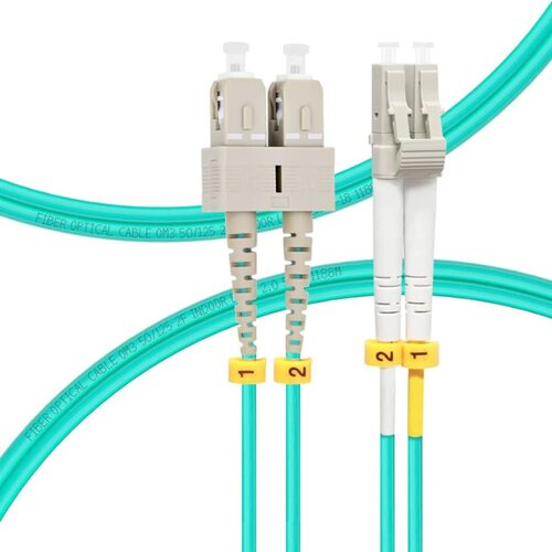  FO LC/UPC - SC/UPC MM 5M OM3 DX LSZH Aqua 2.0mm Cene