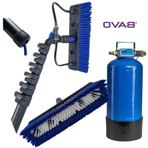 OVA8,QLEEN set za pranje staklenih površina i solarnih panela - OVA8 (100%25 Karbon) i DI Filter QLEEN Purastart Mini (12.5L) 7,62m Cene